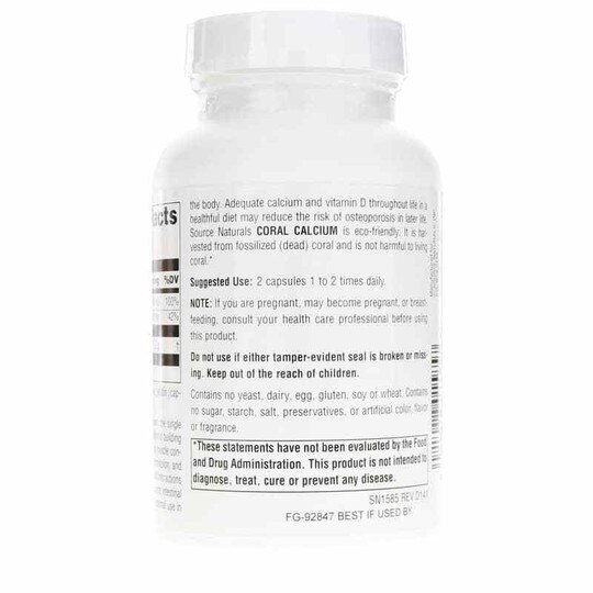 Coral Calcium 600 Mg Capsules, SNN